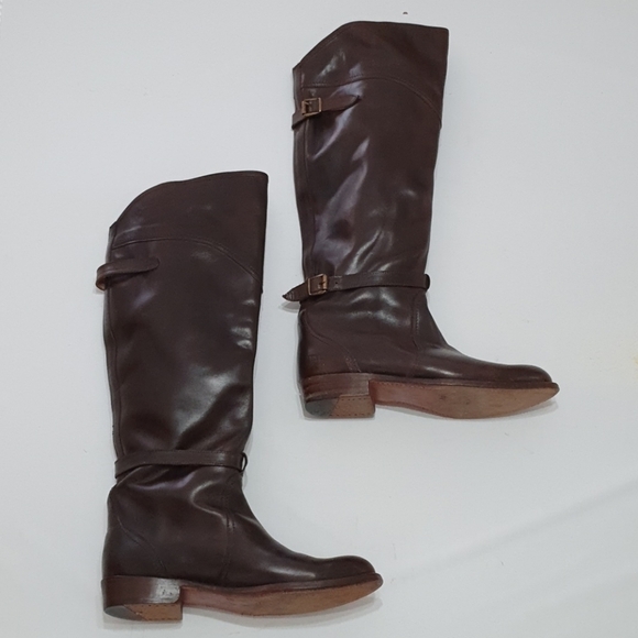 FRYE Melissa Harness Tall Umber Boots - Picture 5 of 8